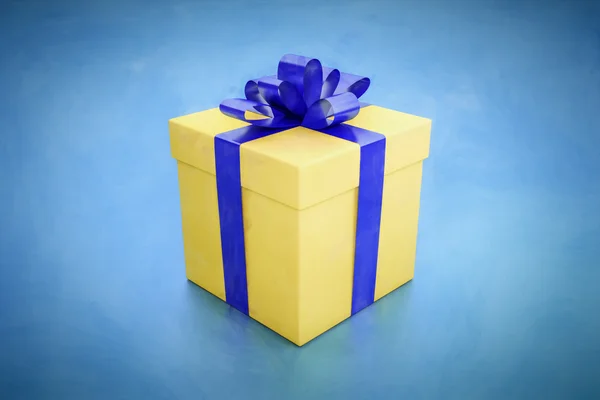 Caja de regalo azul — Foto de Stock