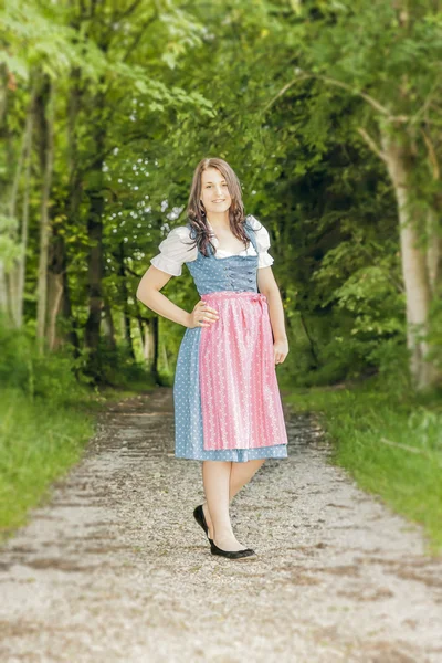 Woman in bavarian traditional dirndl — Stock Photo, Image