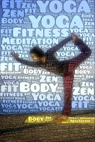 Woord afbeelding yoga sport — Stockfoto
