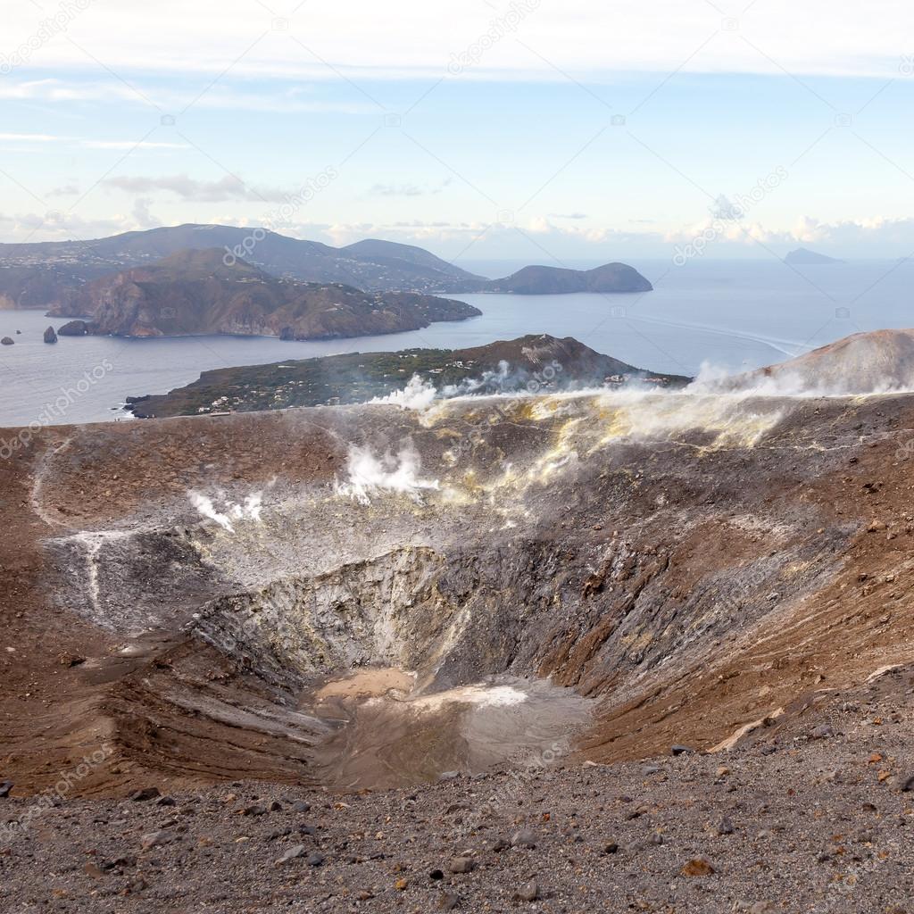 Lipari Islands active volcano