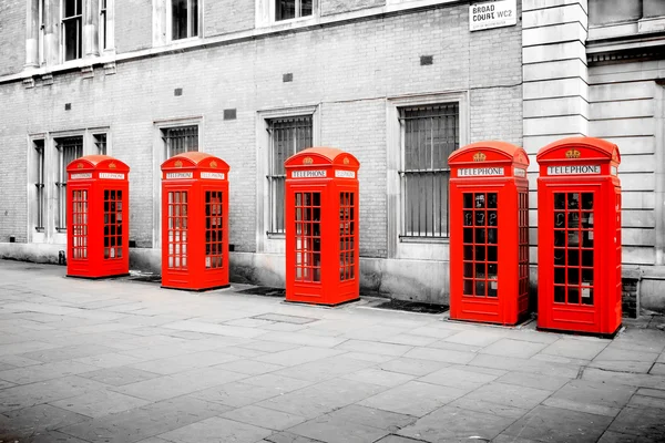 Kırmızı telefon kulübeleri Londra — Stok fotoğraf