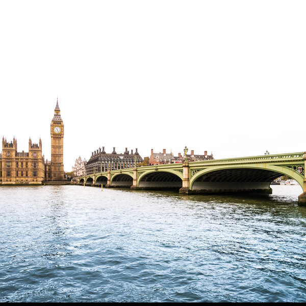 River Thames with Big Ben and a lot of space above for your message
