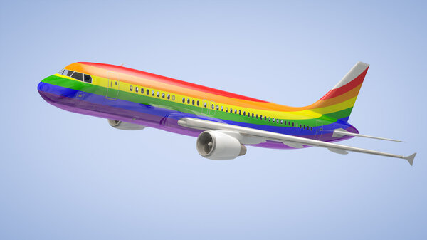Rainbow Coloured Airplane
