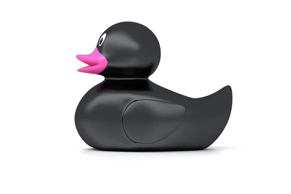 Black rubber duck — Stock Photo, Image