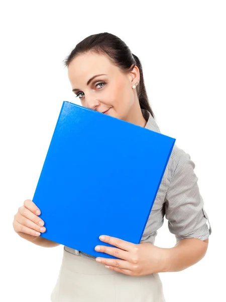 Business woman with binder — Stock Photo, Image