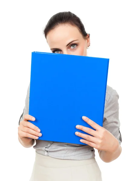 Business woman with binder — Stock Photo, Image