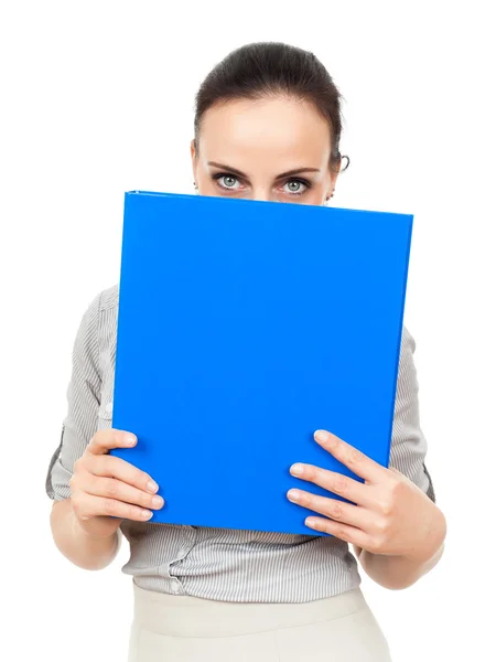 Business woman with binder — Stock Photo, Image