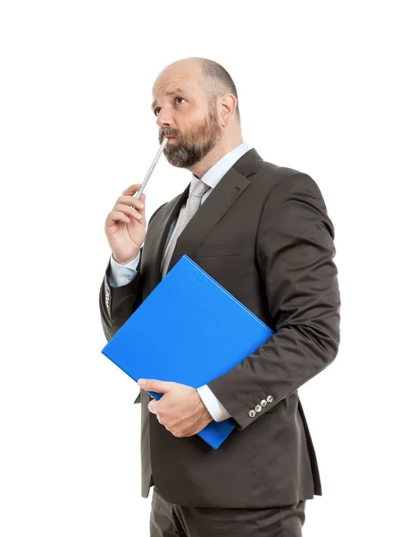 Business man with folder — Stock Photo, Image