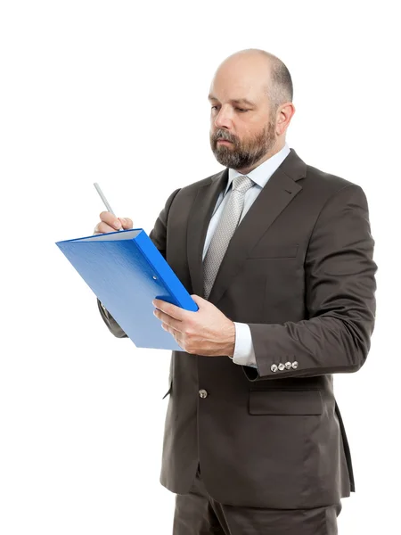 Business man with folder — Stock Photo, Image