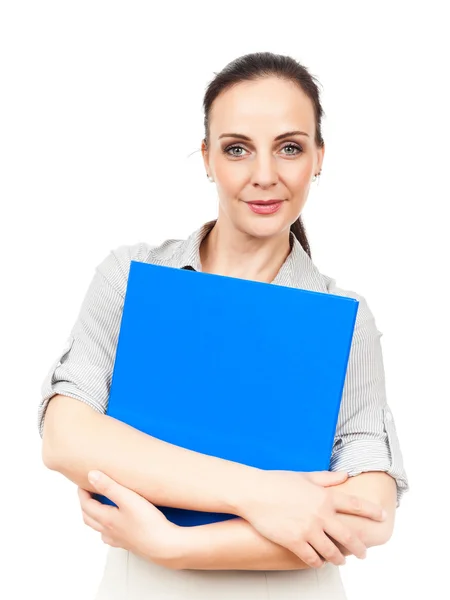 Business woman with a folder — Stock Photo, Image