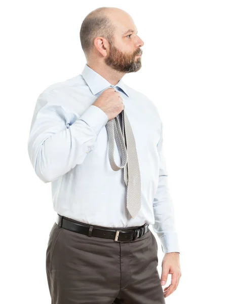 Business man selects tie — Stock Photo, Image