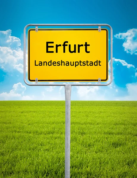 Ortsschild von Erfurt — Stockfoto