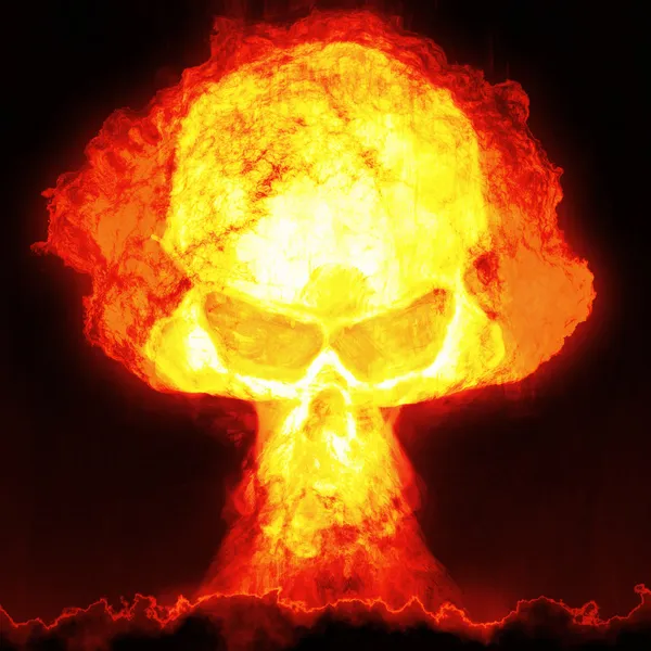 Nuclear bomb with skull — Stock Photo, Image