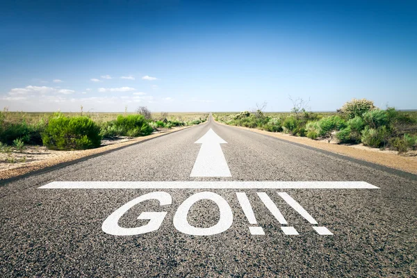 Road with text go — Stock Photo, Image