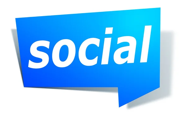 Etiqueta con texto social — Foto de Stock