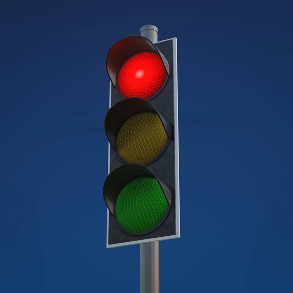 Typische Ampeln Zeigen Rot Illustration — Stockfoto