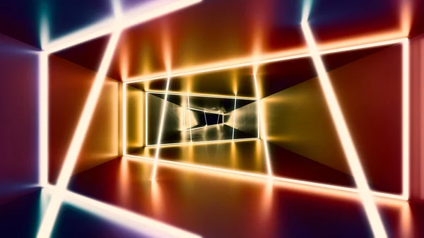 Bunte Neonlichter Raumtapete Hintergrund Illustration — Stockfoto
