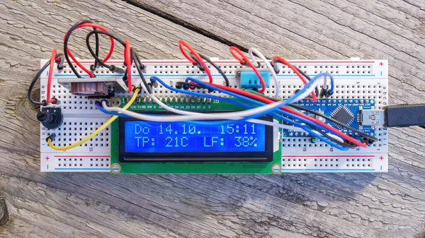 Una Imagen Proyecto Arduino Vástago Tabla Pan — Foto de Stock