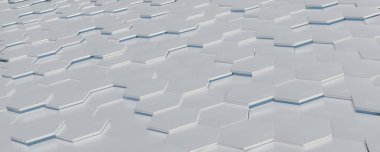 Gri parlak altıgen karo arka plan. 3B illüstrasyon