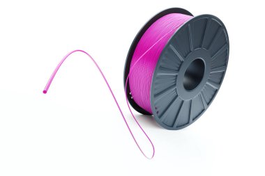 3D printer filament material background. 3D illustration clipart