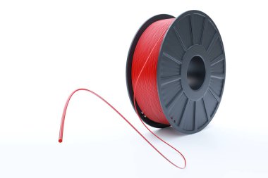 3D yazıcı filament malzeme arkaplanı. 3B illüstrasyon