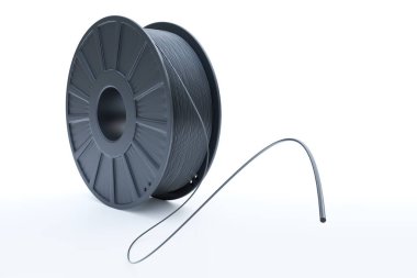 3D yazıcı filament malzeme arkaplanı. 3B illüstrasyon