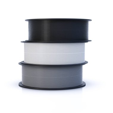 3D yazıcı filament malzeme arkaplanı. 3B illüstrasyon