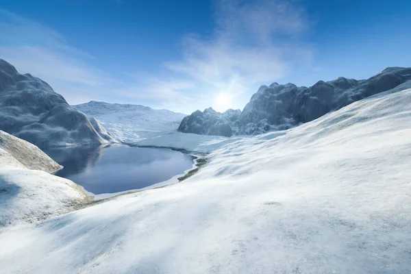 Uma Bela Paisagem Inverno Nevado Ilustração — Fotografia de Stock