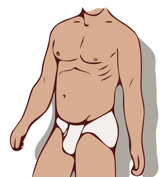 Illustration Eines Männlichen Mannes Mit Slip Oberkörper — Stockfoto