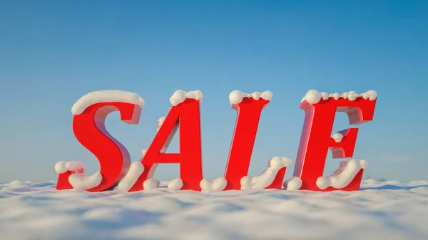 Zimní Sezóna Prodej Pokrytý Sněhem Ilustrace — Stock fotografie