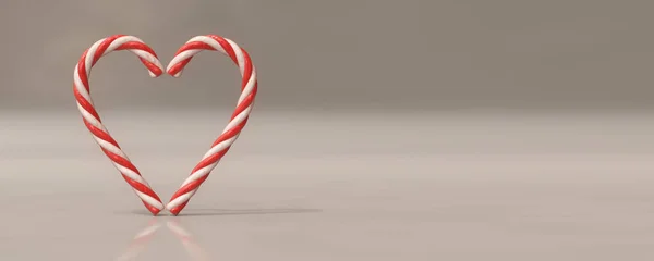 Typisk Jul Sockerrör Hjärta Form Illustration — Stockfoto