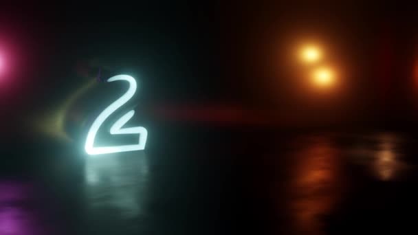 Νέο Έτος 2022 Neon Lights Animation — Αρχείο Βίντεο