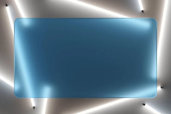 Matglas Met Neonbuizen Ondergrond Illustratie — Stockfoto