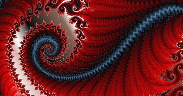 Ілюстрація Абстрактної Фрактальної Фонової Графіки Червоного Папороті — стокове фото