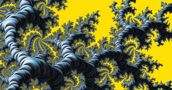 Иллюстрация Жёлтого Абстрактного Фрактального Фона — стоковое фото