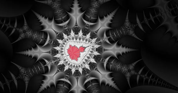 Kırmızı Mandelbrot Fraktal Arkaplan Grafiğinin Bir Çizimi — Stok fotoğraf