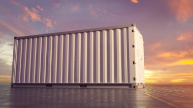 Tipik bir günbatımı konteynırı. 3B illüstrasyon