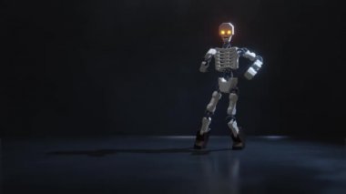 Parlayan gözlü komik iskelet rumba dansı yapar