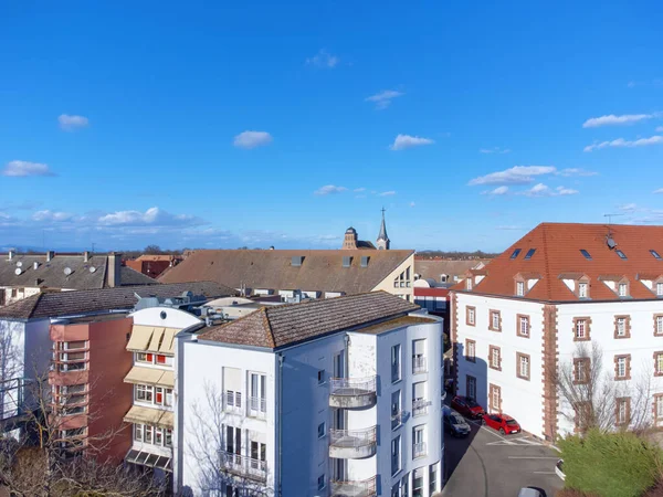 Letecký Pohled Některé Domy Neuf Brisach Alsasko Francie — Stock fotografie