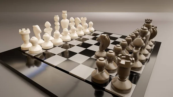 Σύγχρονη Σκάκι Κομμάτια Παιχνίδι Του Σκάφους Απεικόνιση — Φωτογραφία Αρχείου