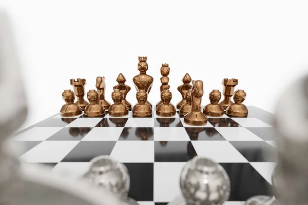 Moderne Schachfiguren Spielbrett Illustration — Stockfoto