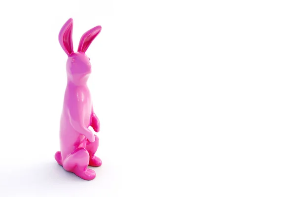 Розовый Заяц Пасхальный Кролик Украшение Фигуры Иллюстрация — стоковое фото