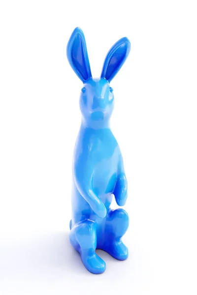 Lebre Azul Easter Decoração Figura Coelho Ilustração — Fotografia de Stock