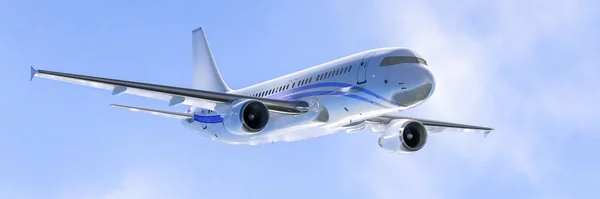 Typical Airplane Blue Sky Illustration — Stock Photo, Image