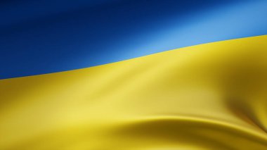 Ukrayna bayrağının ulusal renk arkaplanı. 3B illüstrasyon