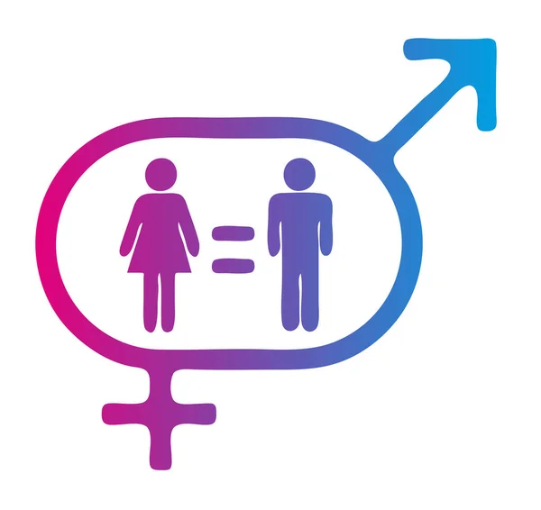 两性平等标志的说明 — 图库矢量图片