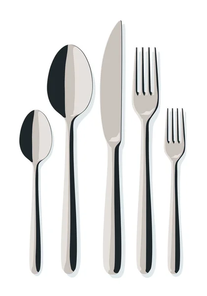 Illustration Stylish Cutlery Set — Stock Vector