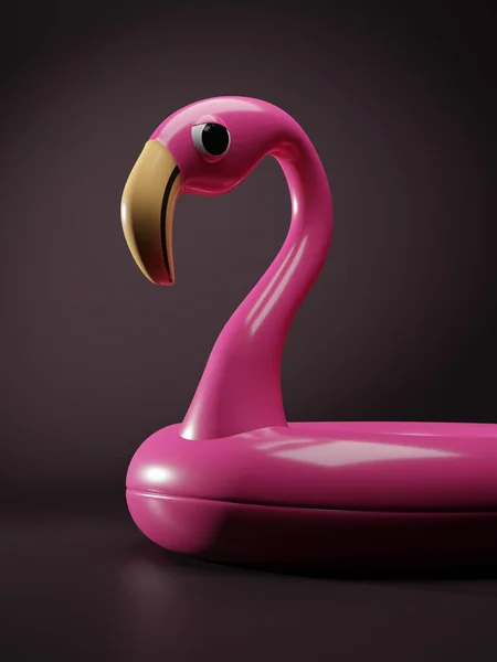 Fundo Anel Piscina Inflável Flamingo Rosa Ilustração — Fotografia de Stock