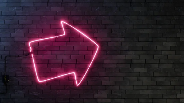 Stylish Modern Pink Neon Light Frame Arrow Illustration — Fotografia de Stock