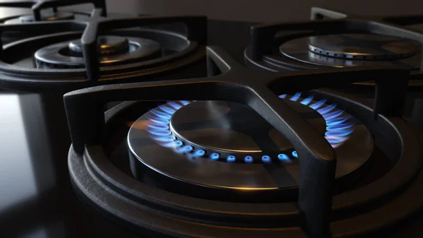 Typical Gas Stove Flame Illustration — Stock Photo, Image